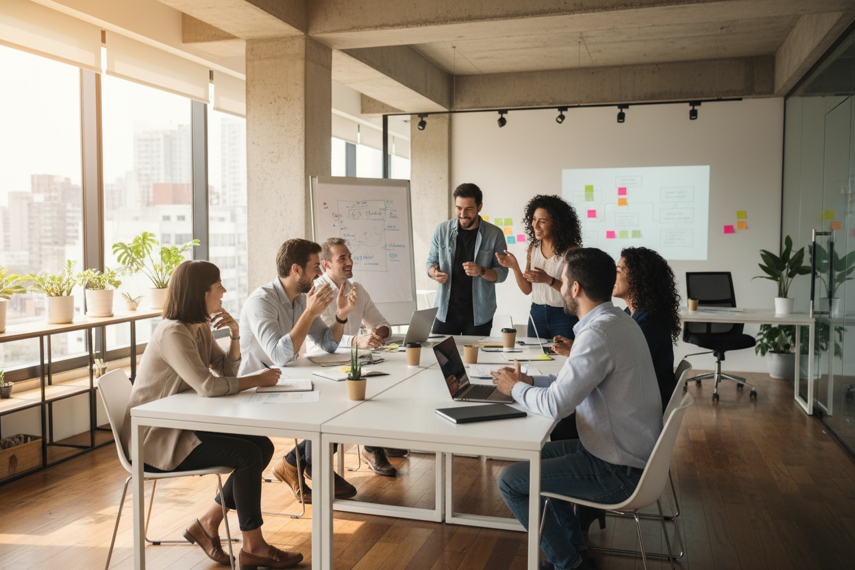 Equipo de trabajo reunido